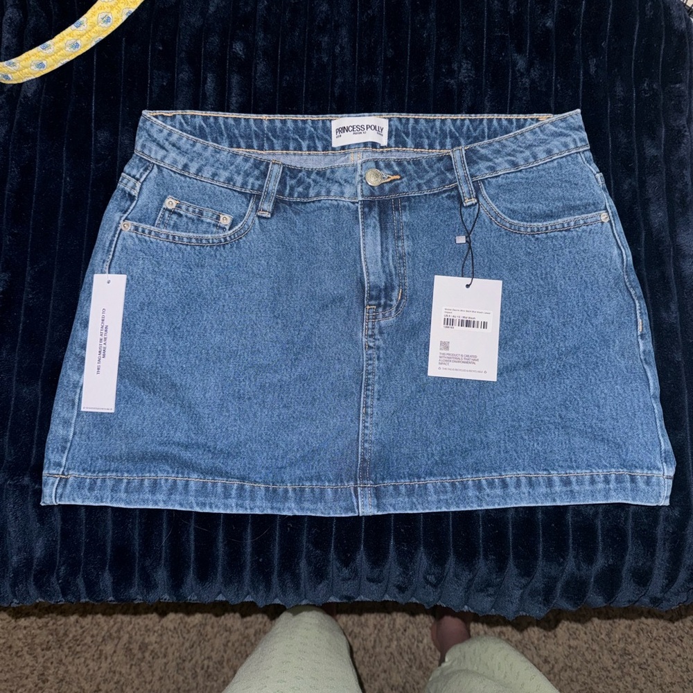 Princess Polly Mid Wash Denim Mini Skirt